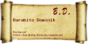 Barabits Dominik névjegykártya